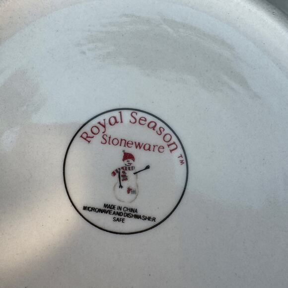 Set/4 Royal Season Cereal/Soup Bowl Stoneware Snowman Winter Christmas Dishes - Picture 8 of 8